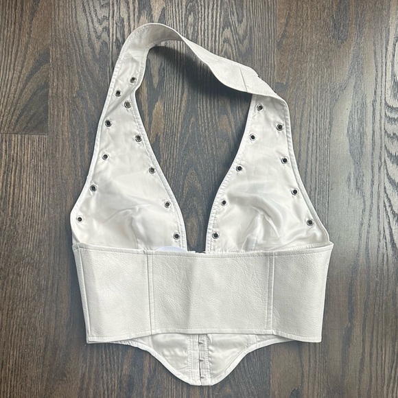 Princess Polly Palladia Pu Jordy White Corset Top Size 6 NWT - Picture 7 of 9